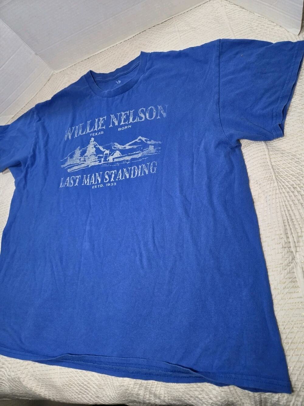 Willie Nelson Spirit Music T-Shirt Adult Zion Blue Vtg XL Last Man Standing